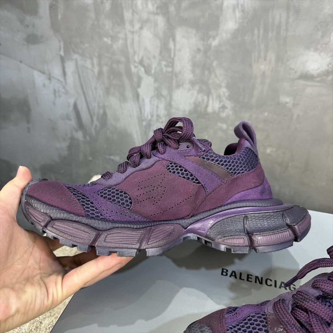 Purple Mesh Chunky Dad Shoes Breathable Mesh Upper Lace Up Thick Cushion Sole Non Slip Wear Resistant Outdoor Sports Running Casual Sneakers
