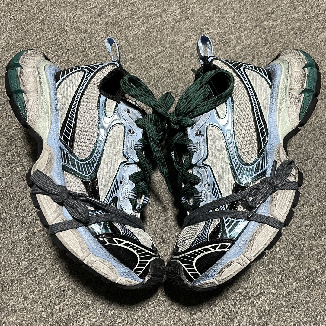 Blue Green Colorblock Breathable Mesh Retro Chunky Sneakers Double Shoelace Design Thick Cushioning Sole Anti Slip Wear Resistant Outdoor Running Walking Casual Sports Shoes
