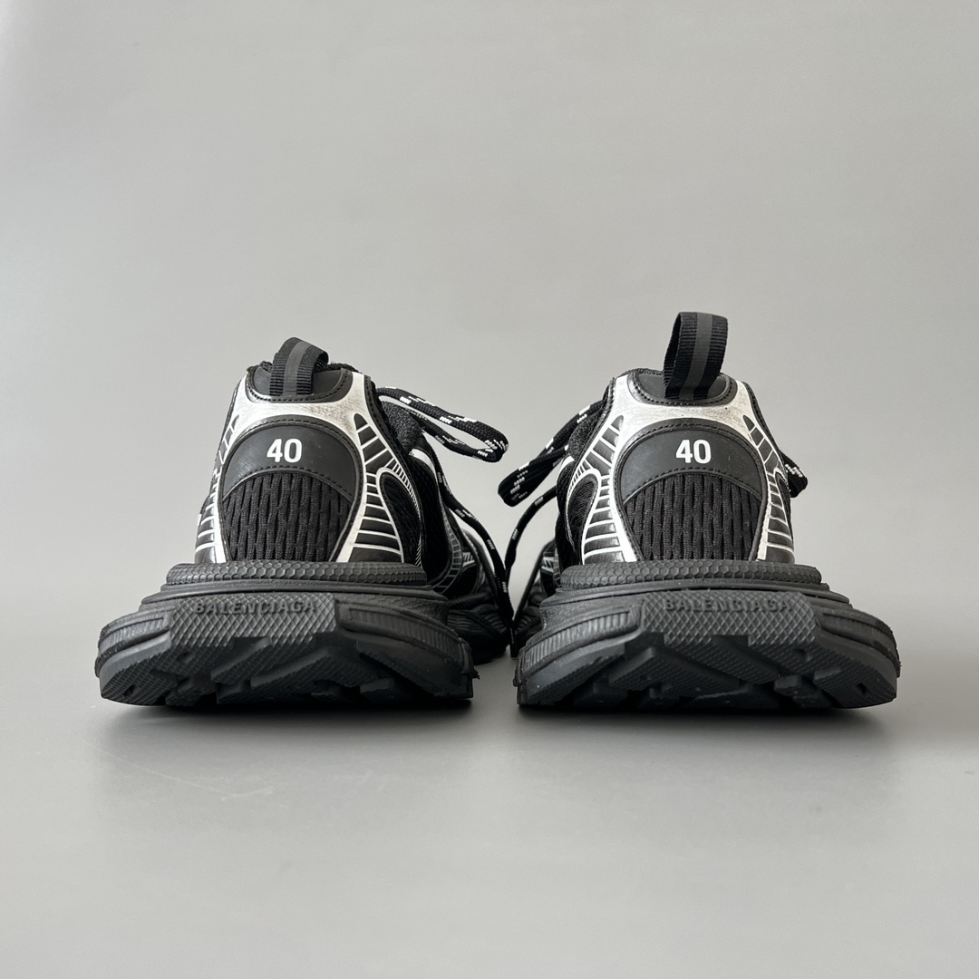 All Black Reflective Mesh Chunky Dad Shoes Double Shoelace Design Breathable Thick Cushion Platform Sneakers Anti Slip Wear Resistant Outdoor Walking Fashion Casual Sports Trainers