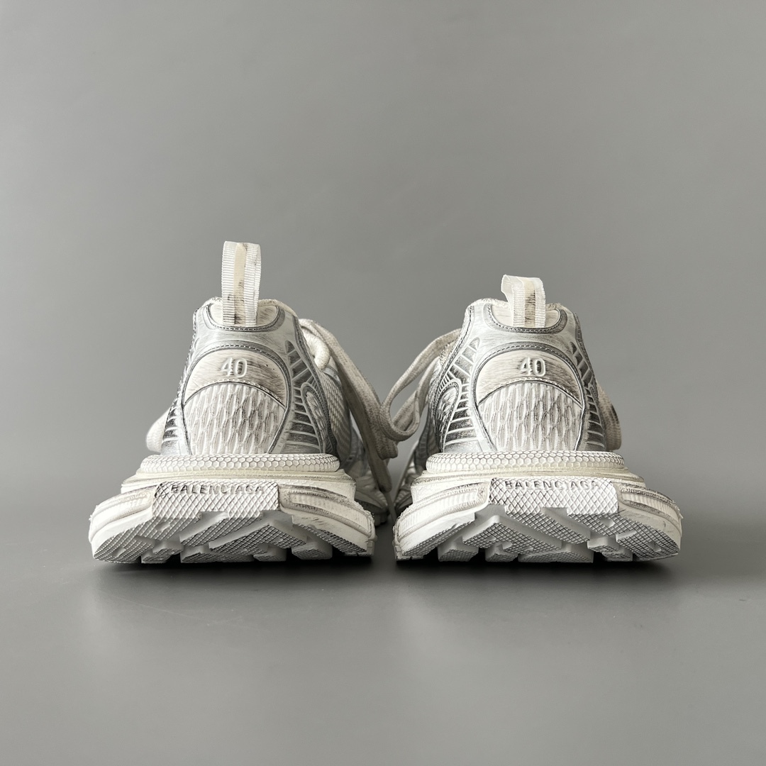 White Silver Vintage Washed Chunky Sneakers Breathable Mesh Double Shoelace Thick Cushion Platform Dad Shoes Anti Slip Wear Resistant Fashion Casual Walking Sports Trainers