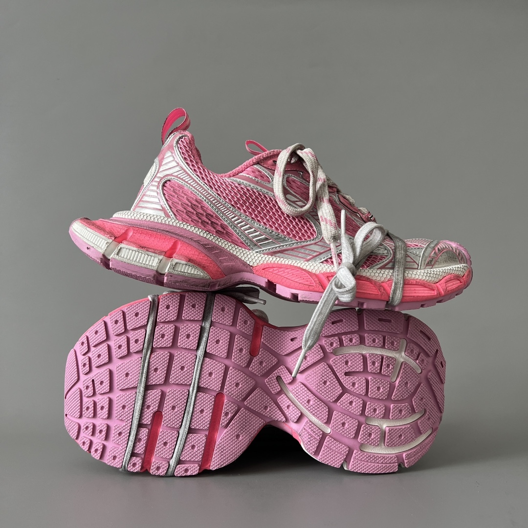 Pink Silver Retro Mesh Chunky Dad Shoes Double Shoelace Breathable Platform Sneakers Thick Shock Absorbing Sole Anti Slip Wear Resistant Fashion Casual Sports Walking Trainers For Women