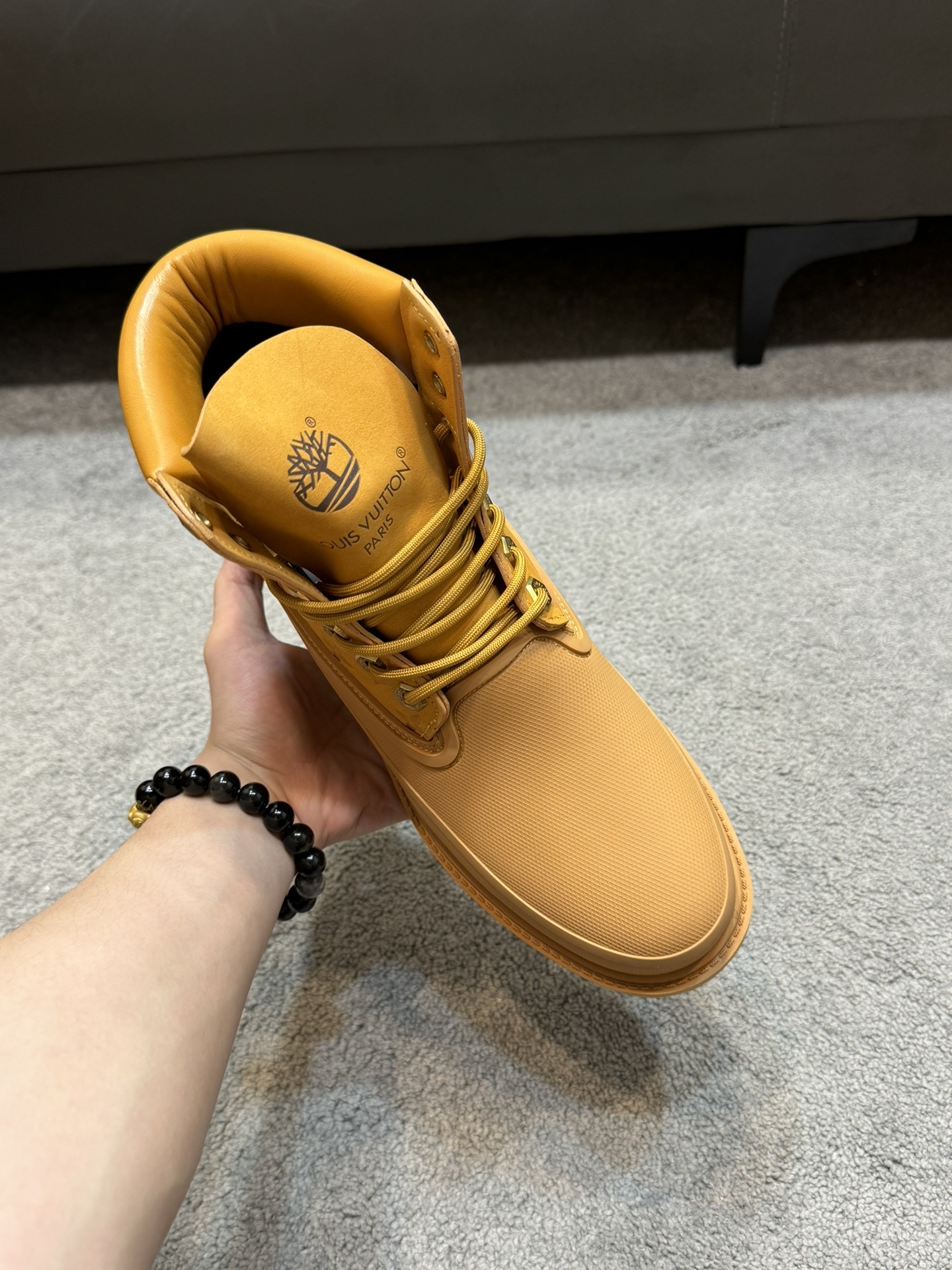Men Classic Yellow High Top Work Boots Thick Sole Non-slip Waterproof Leather Ankle Boots Outdoor Casual Wear-resistant Fashion Martin Boots