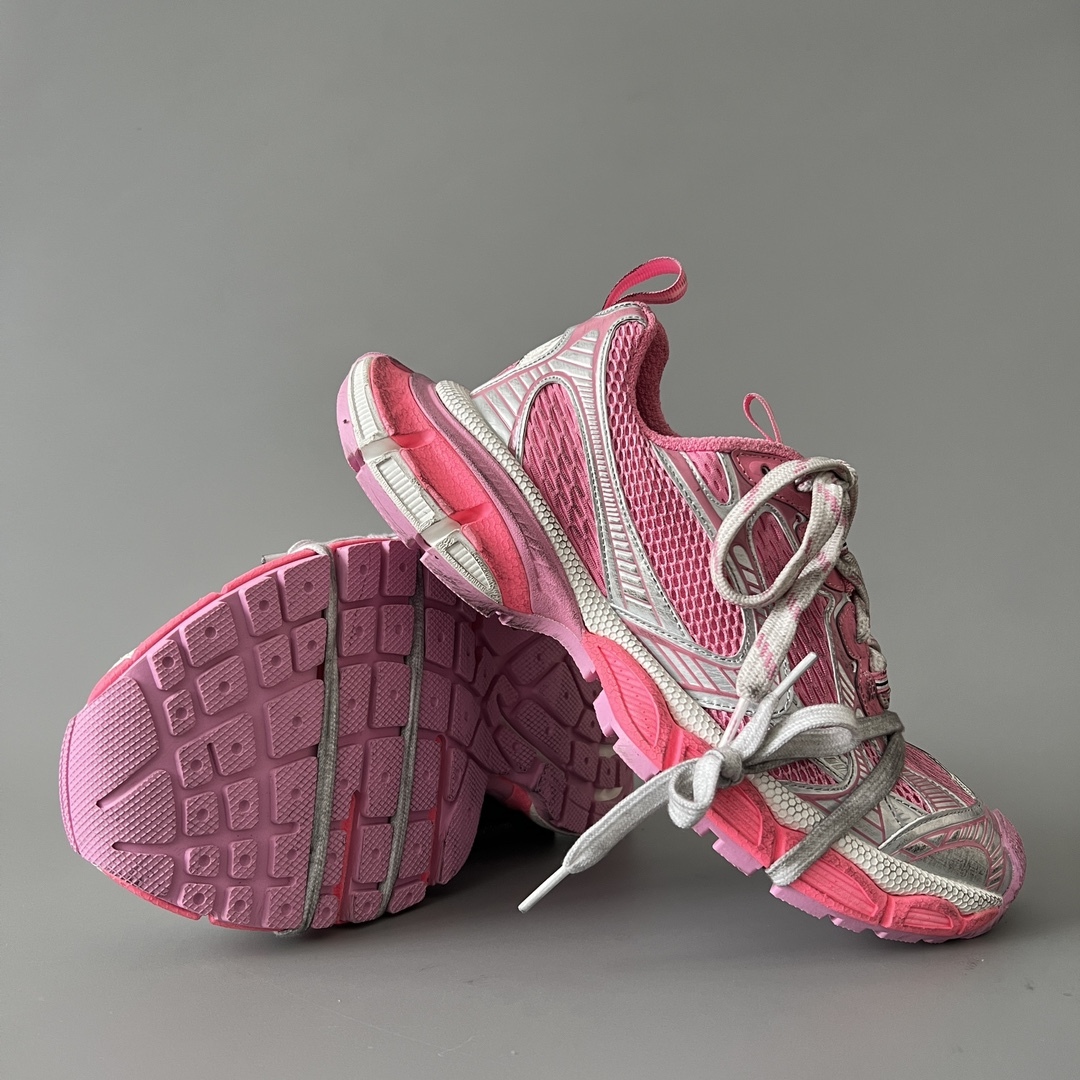 Pink Silver Retro Mesh Chunky Dad Shoes Double Shoelace Breathable Platform Sneakers Thick Shock Absorbing Sole Anti Slip Wear Resistant Fashion Casual Sports Walking Trainers For Women