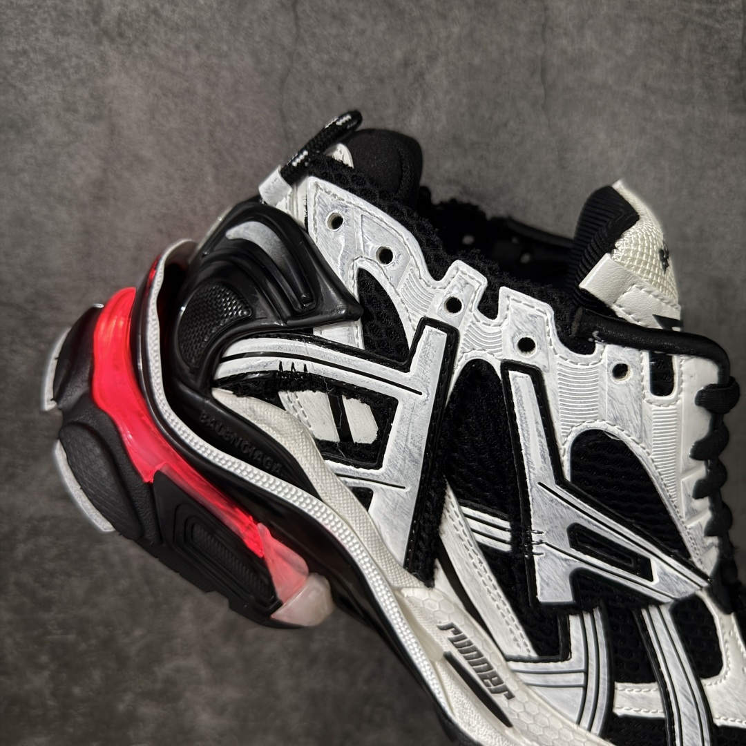 Black White Colorblock Chunky Sneakers Heel Red Decor Thick Sole Breathable Mesh Non Slip Street Casual Running Shoes Unisex