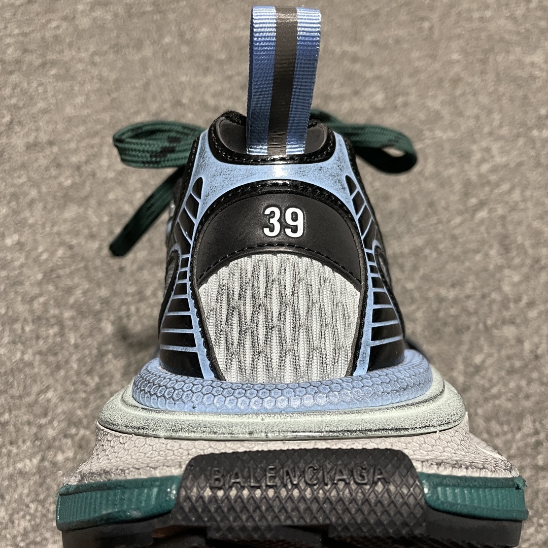 Blue Green Colorblock Breathable Mesh Retro Chunky Sneakers Double Shoelace Design Thick Cushioning Sole Anti Slip Wear Resistant Outdoor Running Walking Casual Sports Shoes