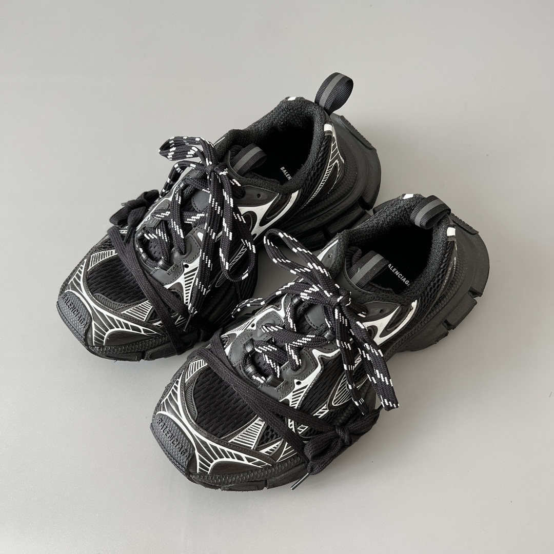All Black Reflective Mesh Chunky Dad Shoes Double Shoelace Design Breathable Thick Cushion Platform Sneakers Anti Slip Wear Resistant Outdoor Walking Fashion Casual Sports Trainers