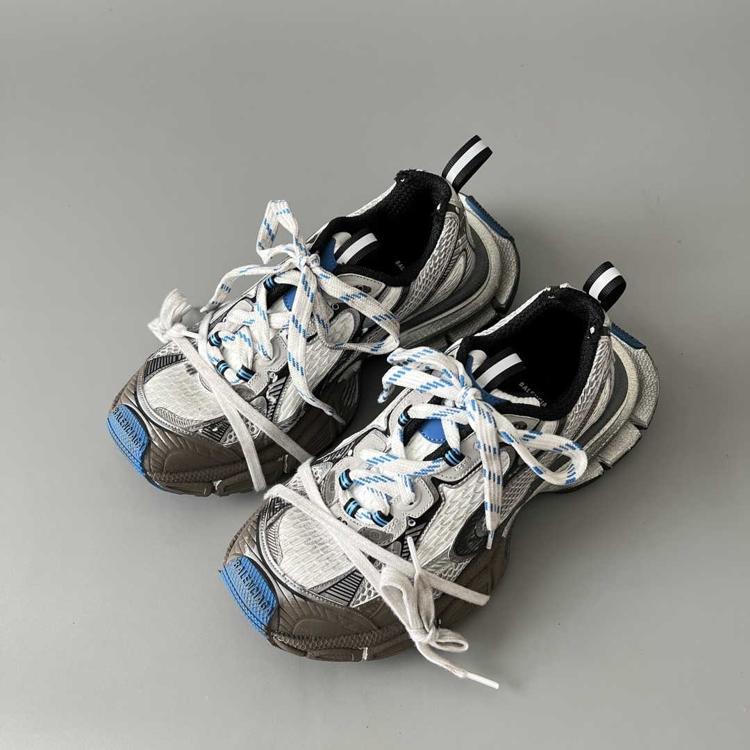 Vintage Distressed Chunky Dad Sneakers Mesh Breathable Non-Slip Platform Walking Shoes Blue Accent Retro Casual Sport Shoes Unisex EU36-EU44