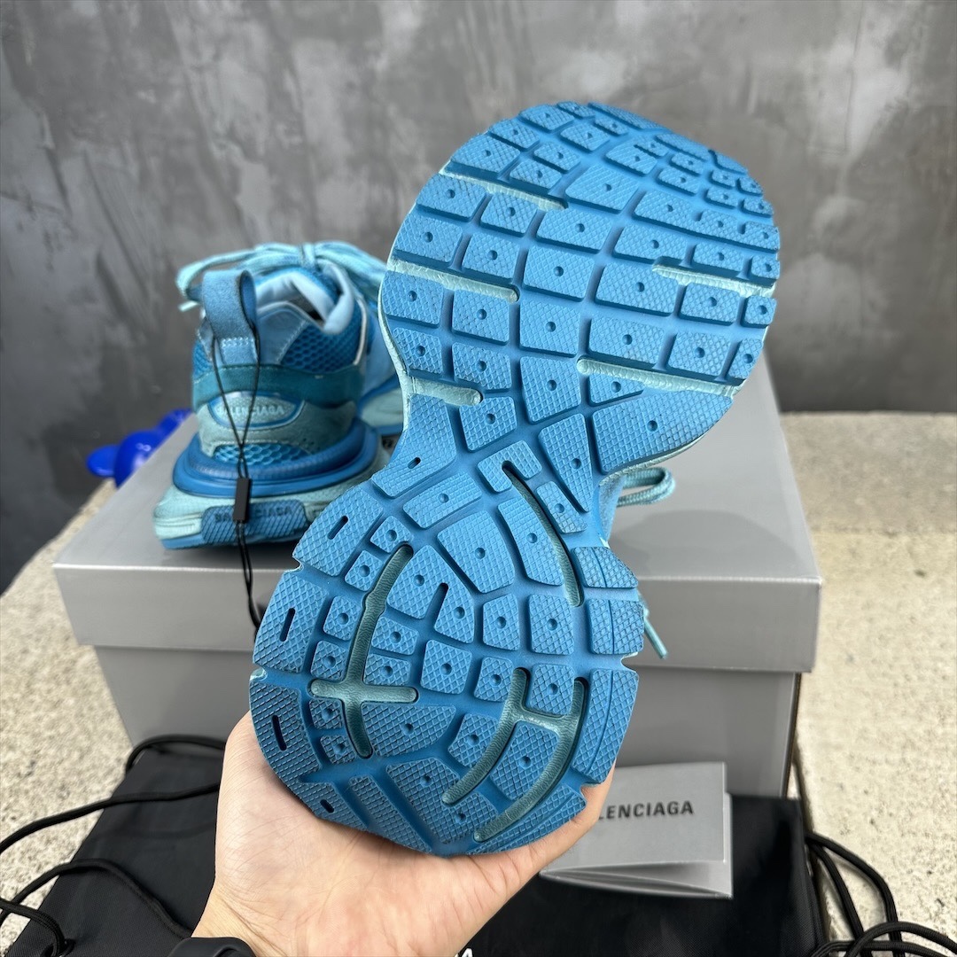 Gradient Cyan Mesh Chunky Dad Sneakers Breathable Mesh Spliced Suede Lace Up Thick Cushion Sole Anti Slip Wear Resistant Outdoor Walking Sports Casual Shoes