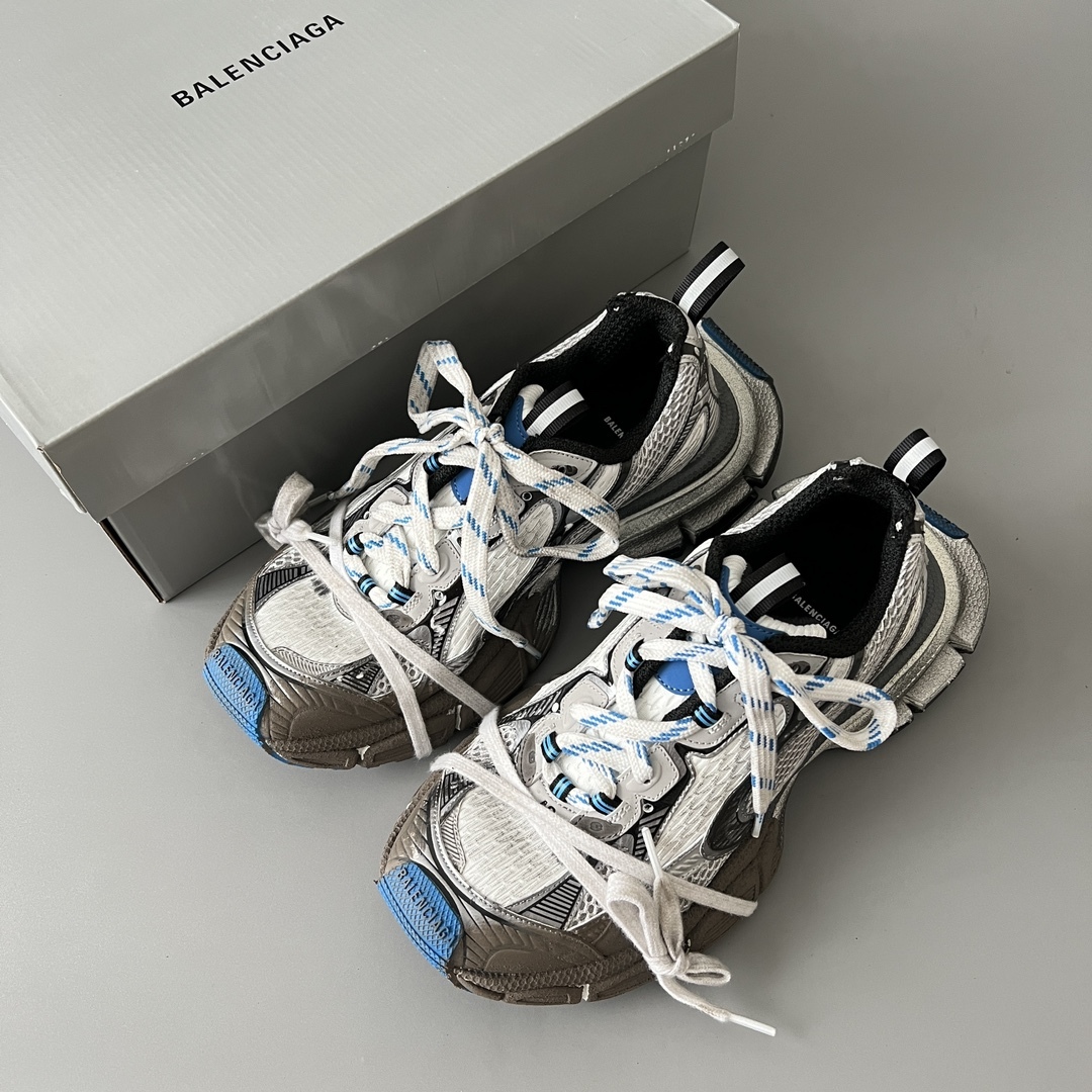 Vintage Distressed Chunky Dad Sneakers Mesh Breathable Non-Slip Platform Walking Shoes Blue Accent Retro Casual Sport Shoes Unisex EU36-EU44