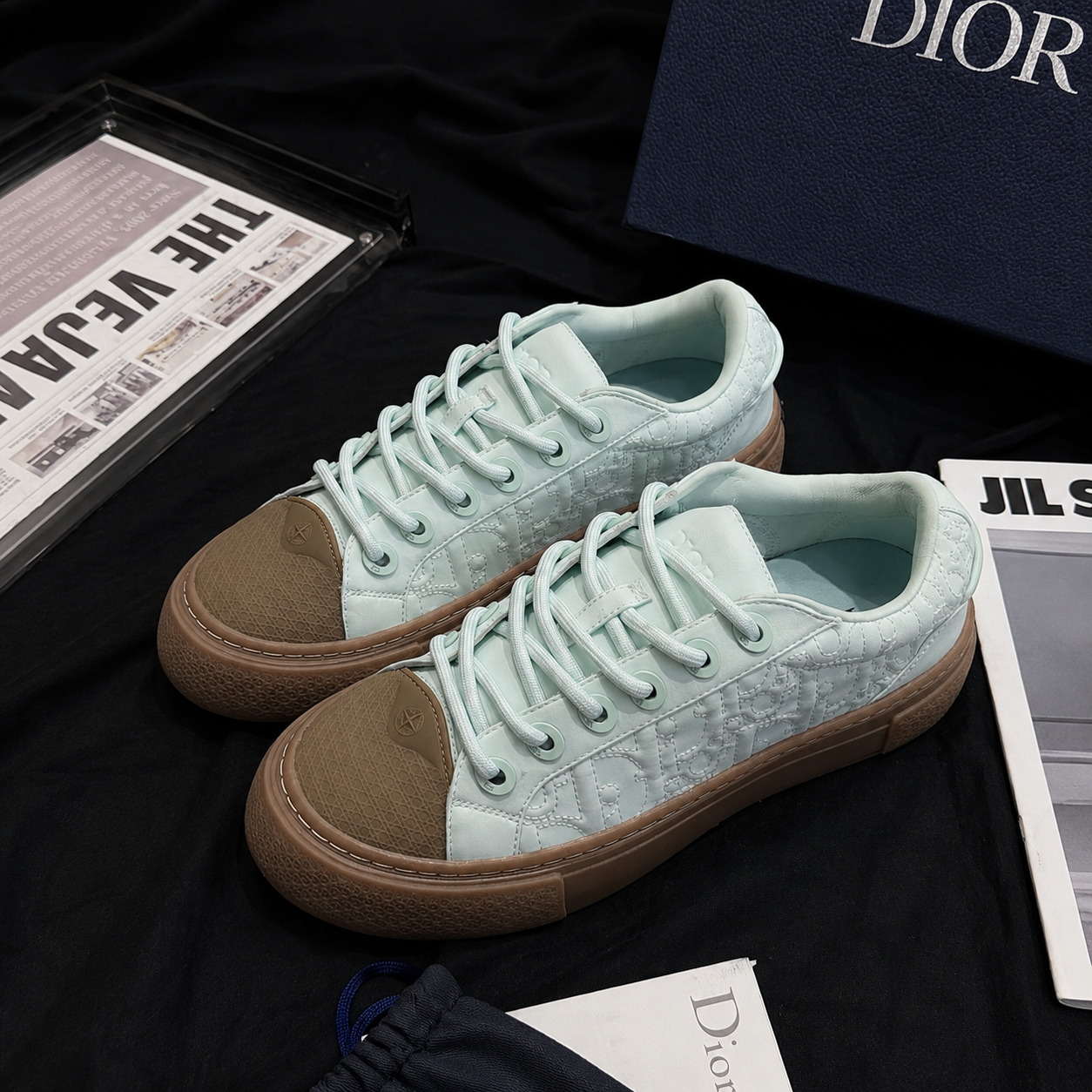 SERENWALKSERENWALK Elegant Vogue Series Low Top Lace Up Skate Shoes Mint Green Gum Sole SW-EV45