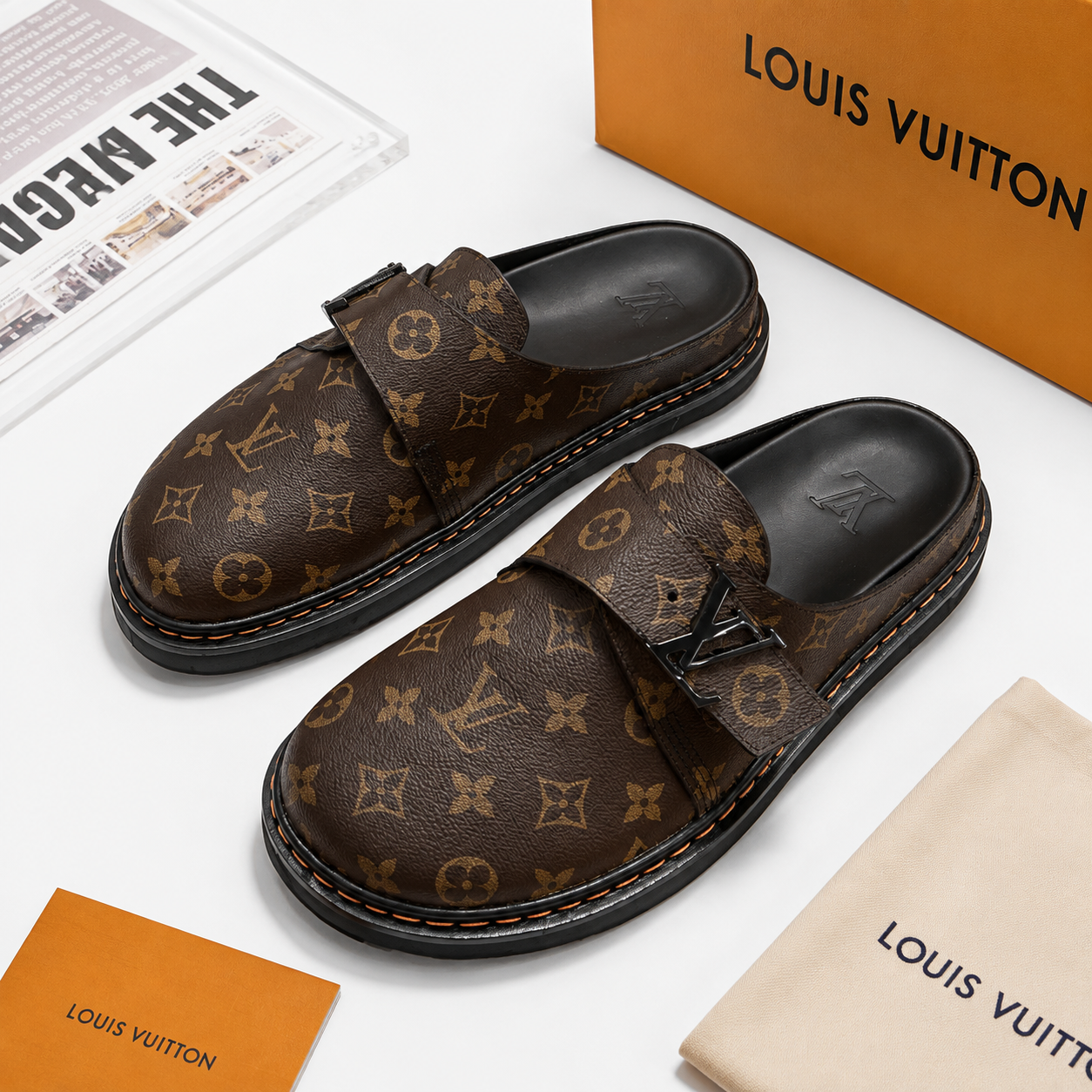 LV Monogram Slip On Mules Coffee Brown SW-EV176