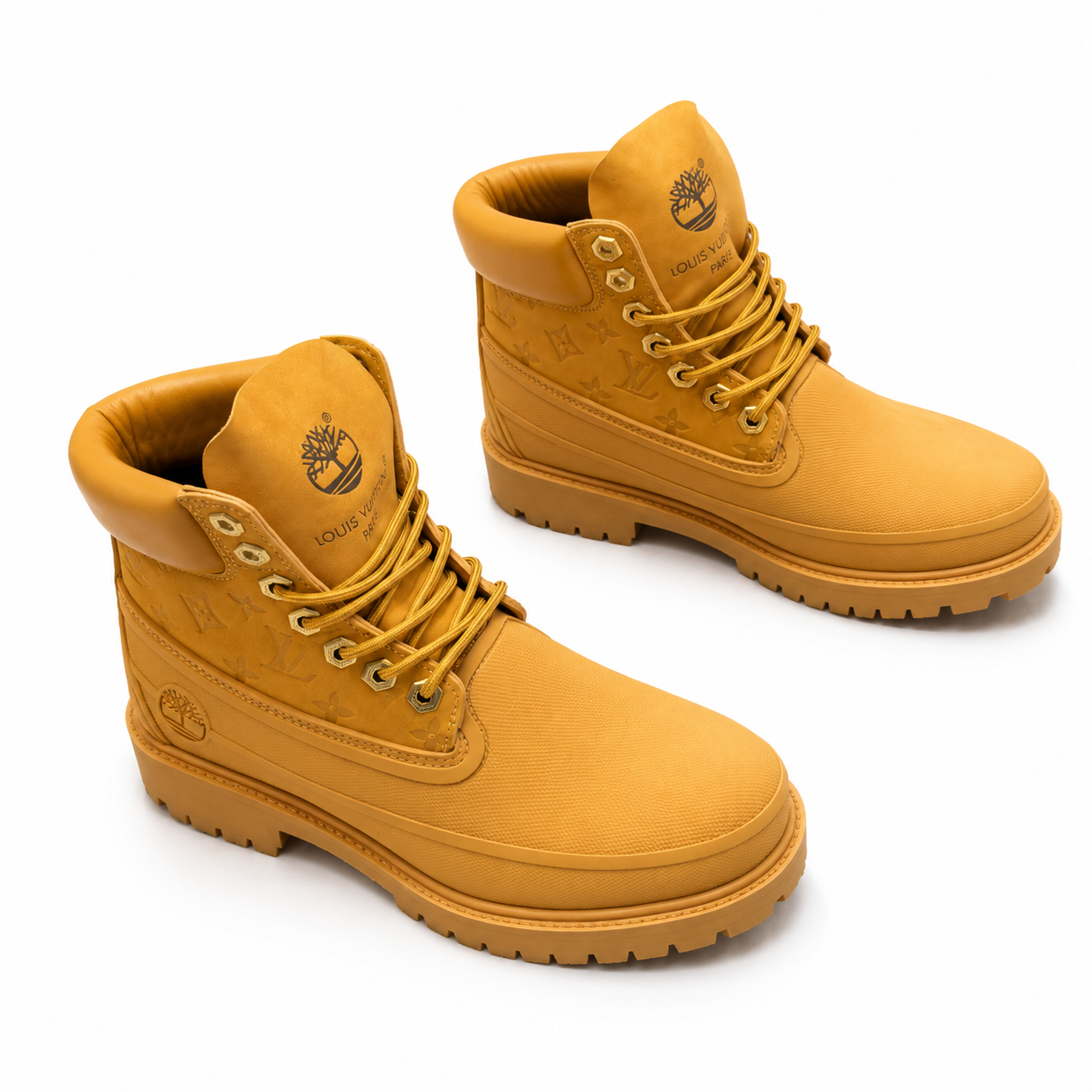 LV×Timberland High Top Work Boots Wheat Yellow Monogram SW-EV146