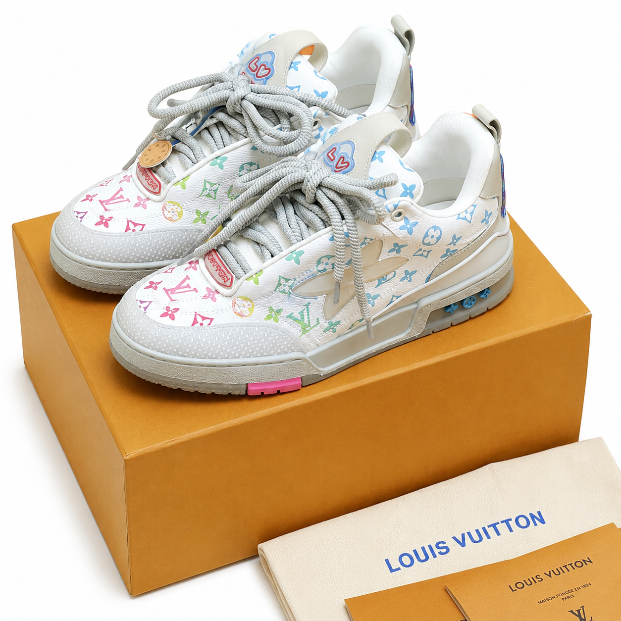 LV Trainer Low Sneakers White Colorful Monogram SW-EV154