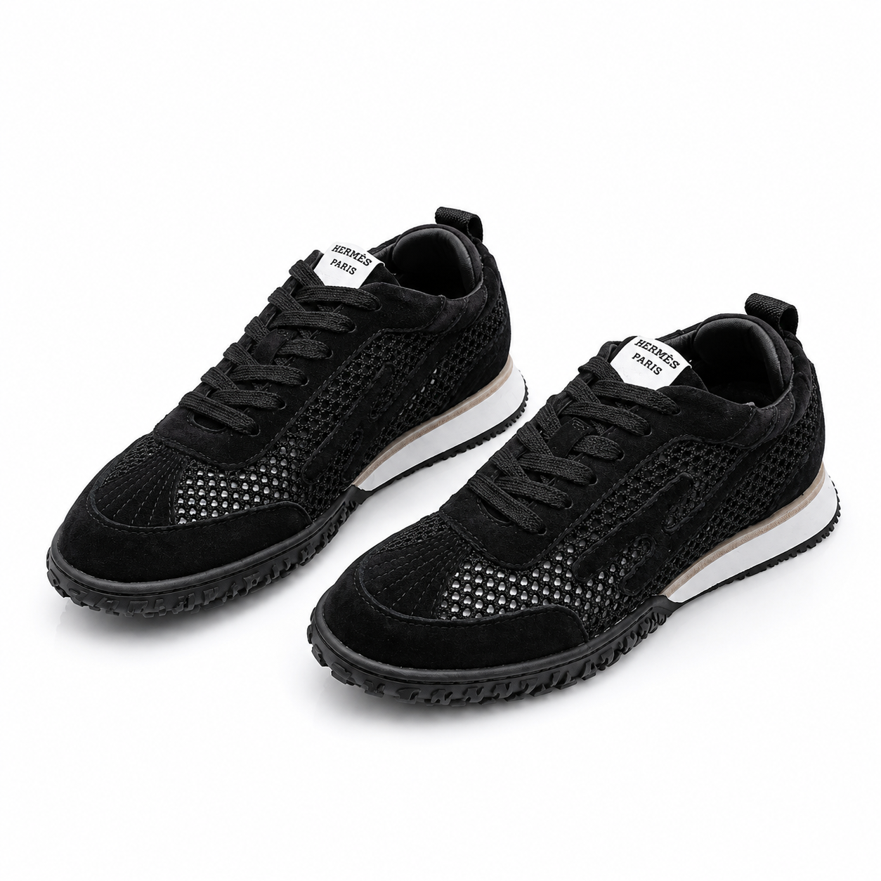 Hermès Casual Sneakers Black Mesh SW-EV238