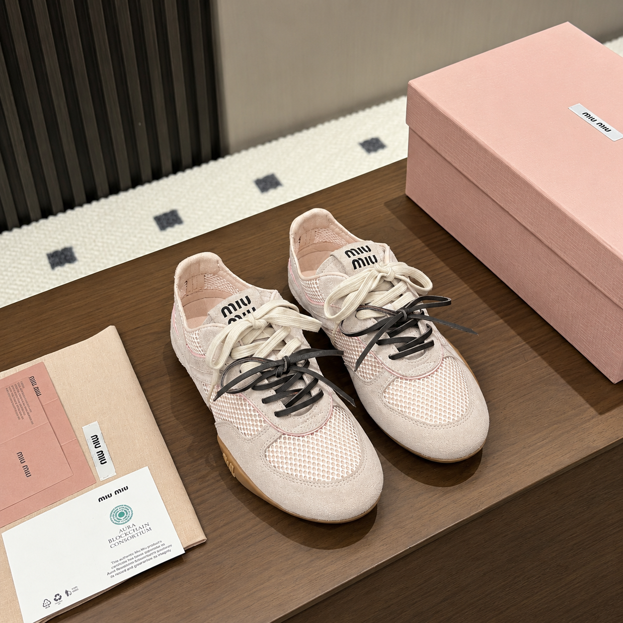 Miu Miu Mesh Sneakers Light Pink SW-SN016