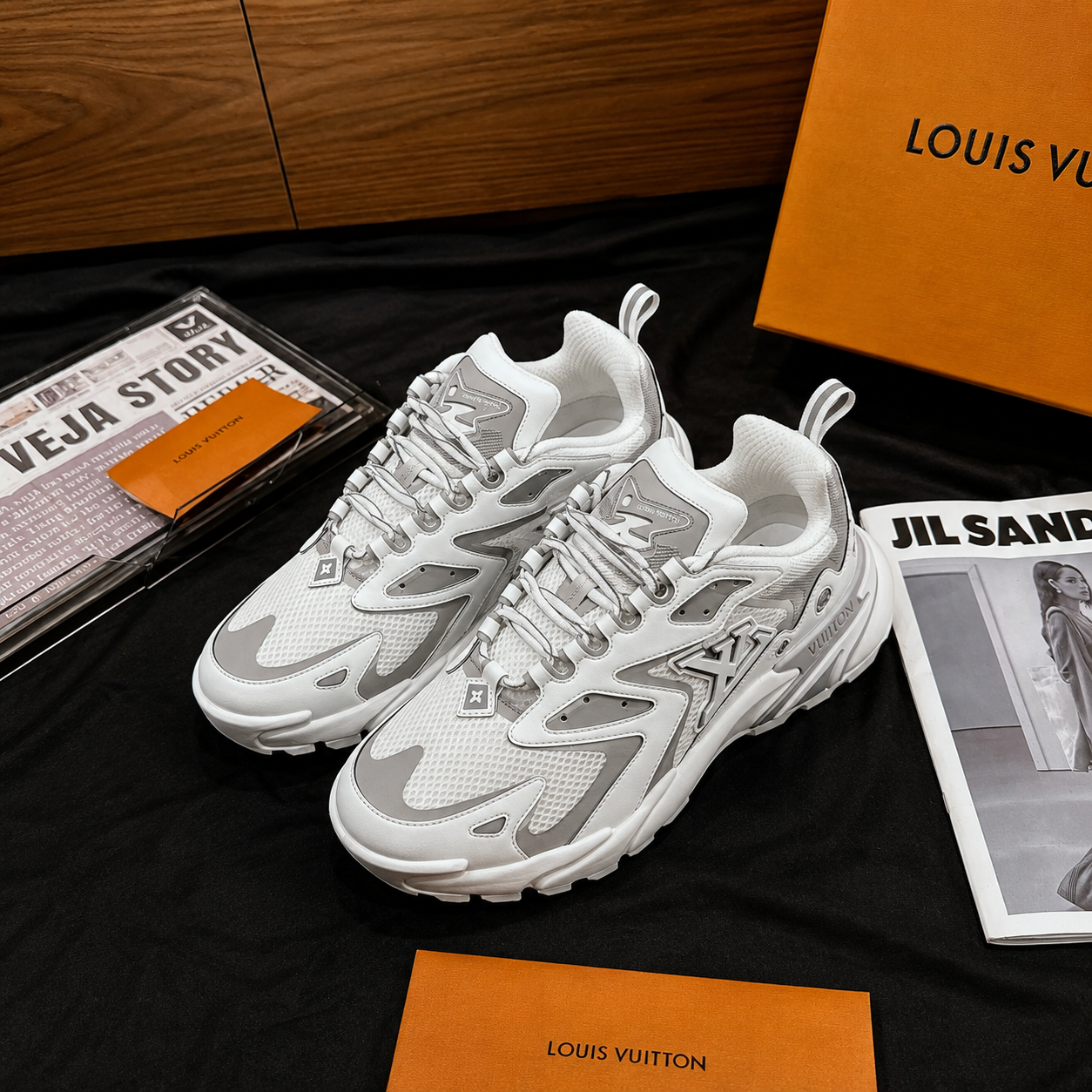 Louis Vuitton Trainer White Gray SW-EV280