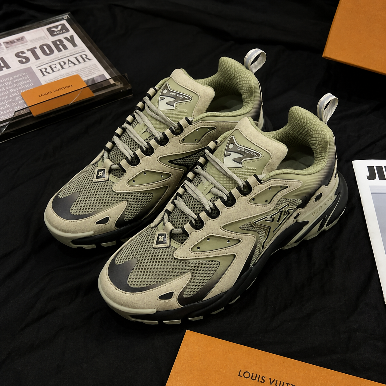 Louis Vuitton Trainer Olive Green SW-EV269