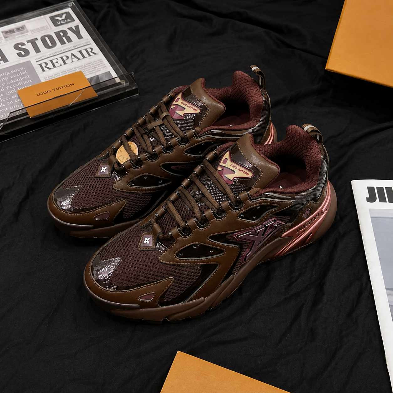 Louis Vuitton Trainer Brown Pink SW-EV270