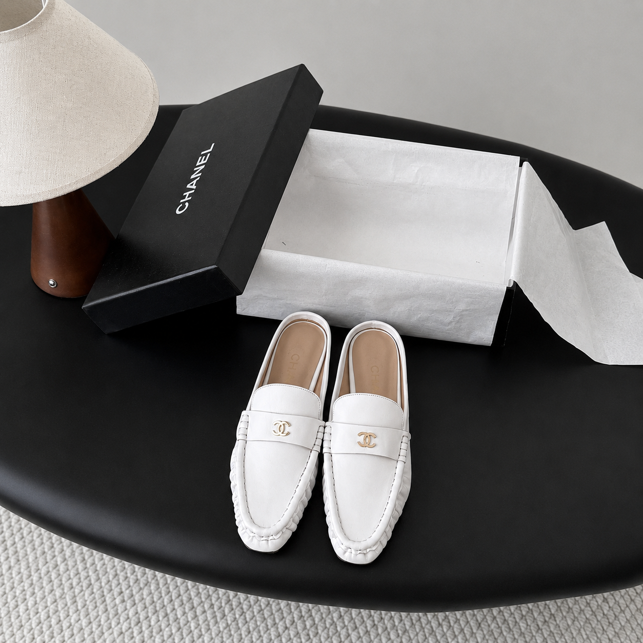 Chanel Loafer Mule White SW-MF313