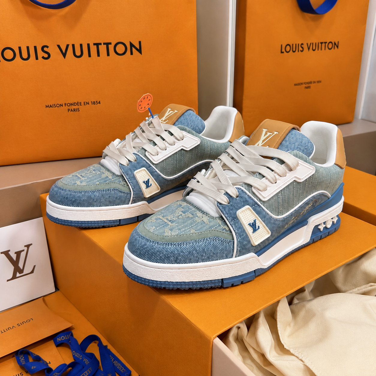 LV Trainer Sneakers Denim Blue SW-SN024