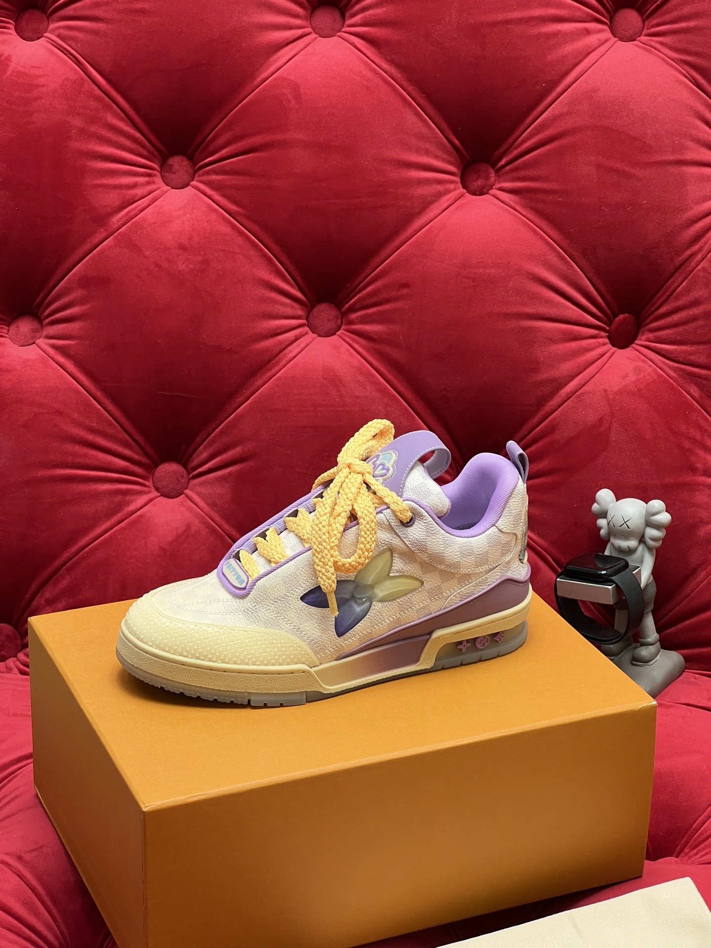 Women Fresh Purple Beige Color Matching Low Top Skate Shoes Lace Up Casual Sneakers Breathable Daily Walking Fashion Street Shoes