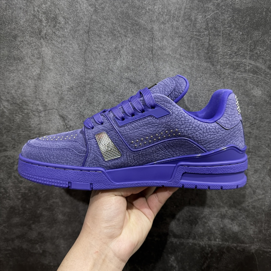 Men Full Purple Cracked Leather Skate Shoes Rhinestone Decor Lace Up Low Top Casual Sneakers Wear Resistant Non Slip Thick Sole Fashion Street Walking Trainers