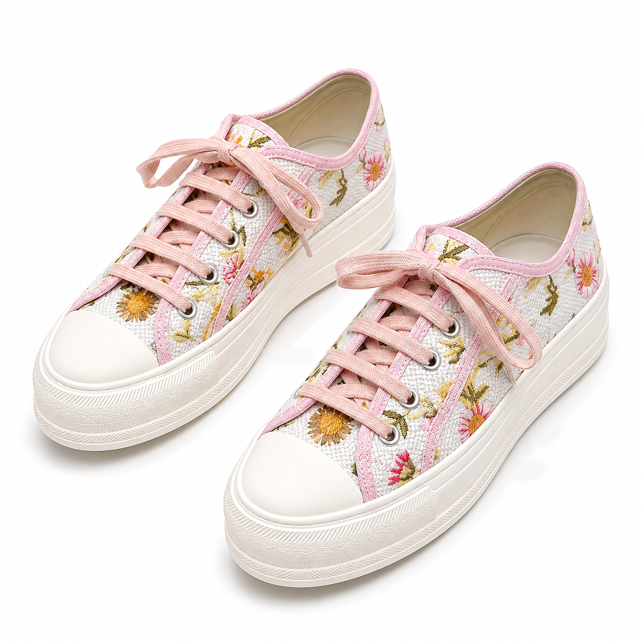 DIOR Walk'n'Dior Platform Sneakers Floral Pink SW-EV266