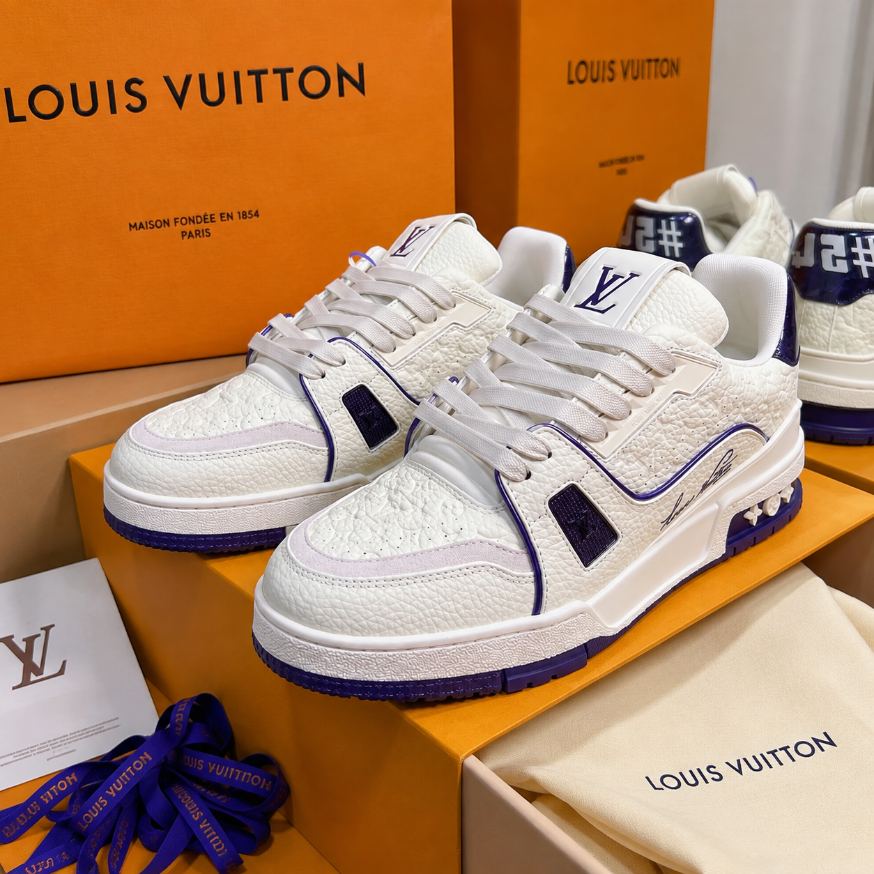 LV Trainer Sneakers White Purple SW-SN025