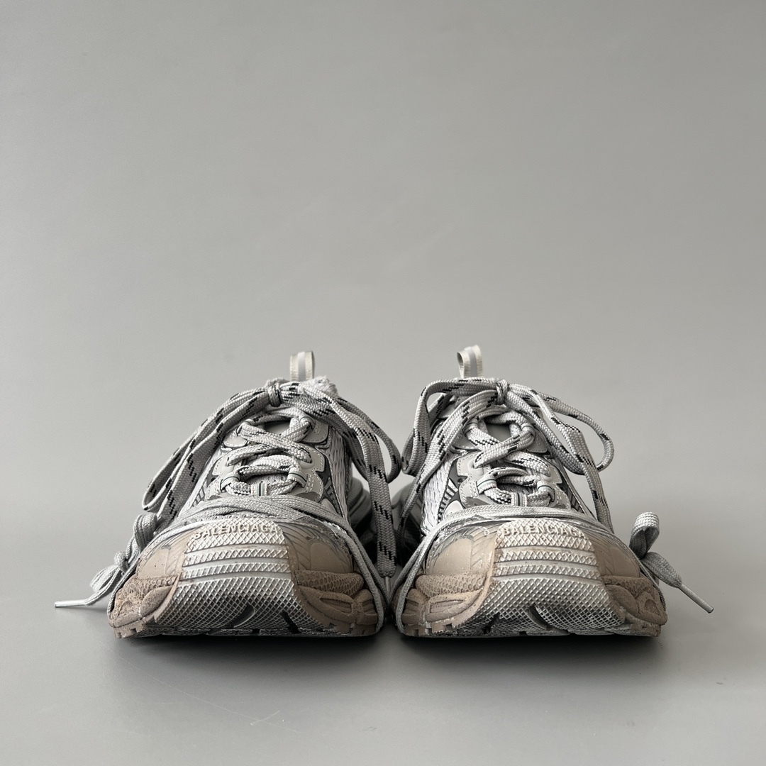 Balenciaga 3XL Worn-In Mesh Chunky Sneakers Silver Gray Brown SW-EV110