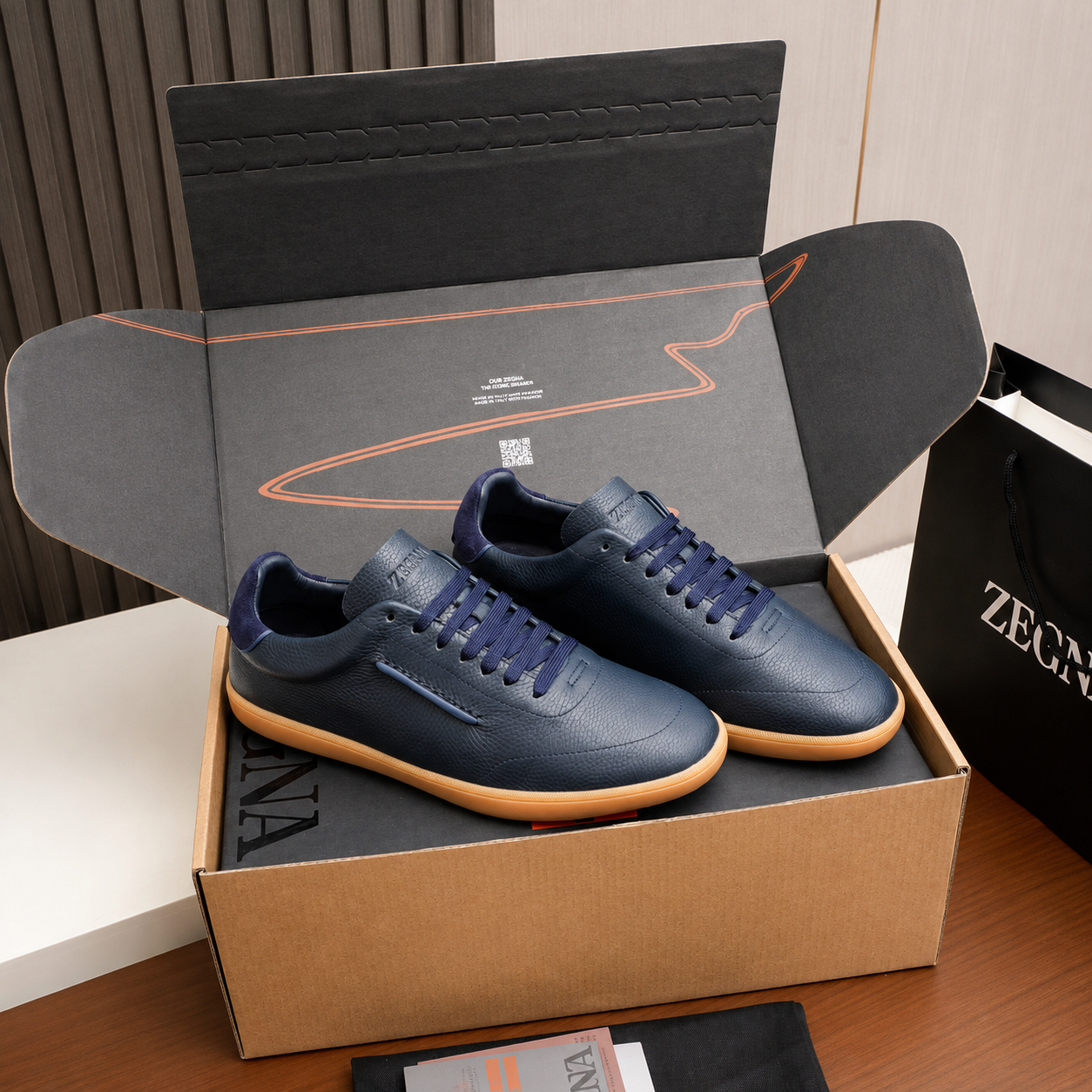Zegna Low Top Sneakers Navy SW-EV209