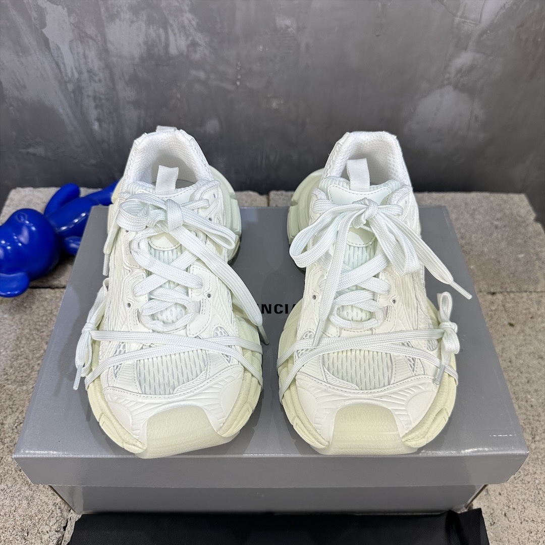 Off White Luminous Fluorescent Green Mesh Chunky Sneakers Double Laces Retro Platform Dad Shoes Breathable Shock Absorbing Anti Slip Luminous Casual Walking Trainers