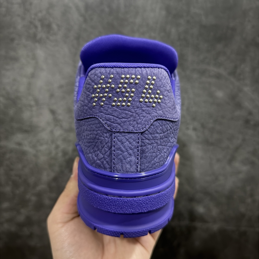 Men Full Purple Cracked Leather Skate Shoes Rhinestone Decor Lace Up Low Top Casual Sneakers Wear Resistant Non Slip Thick Sole Fashion Street Walking Trainers
