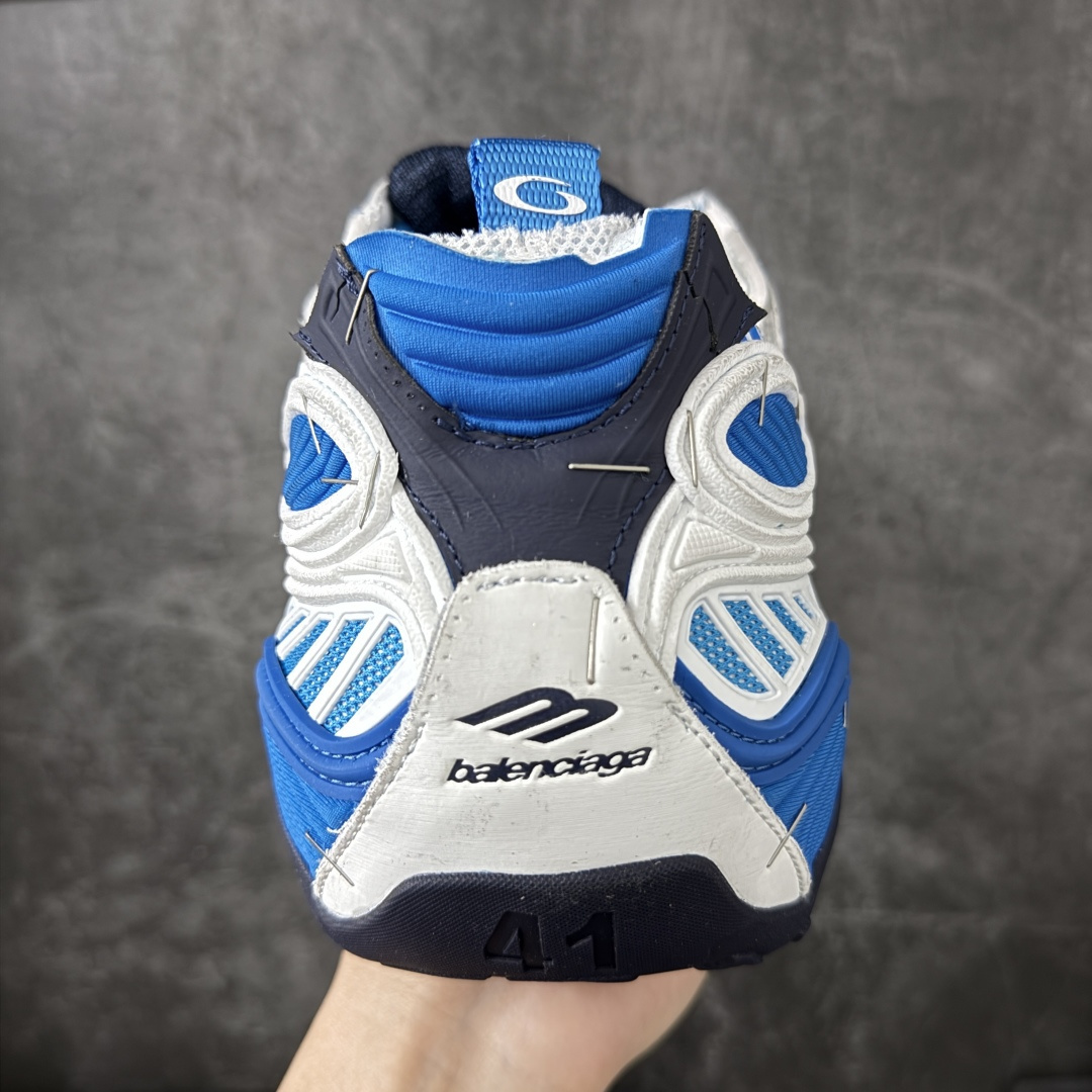 Blue White Patchwork Deconstructed Chunky Platform Sneakers Men Women Breathable Mesh Shock Absorbing Thick Sole Non Slip Fashion Streetwear Outdoor Walking Casual Running Shoes