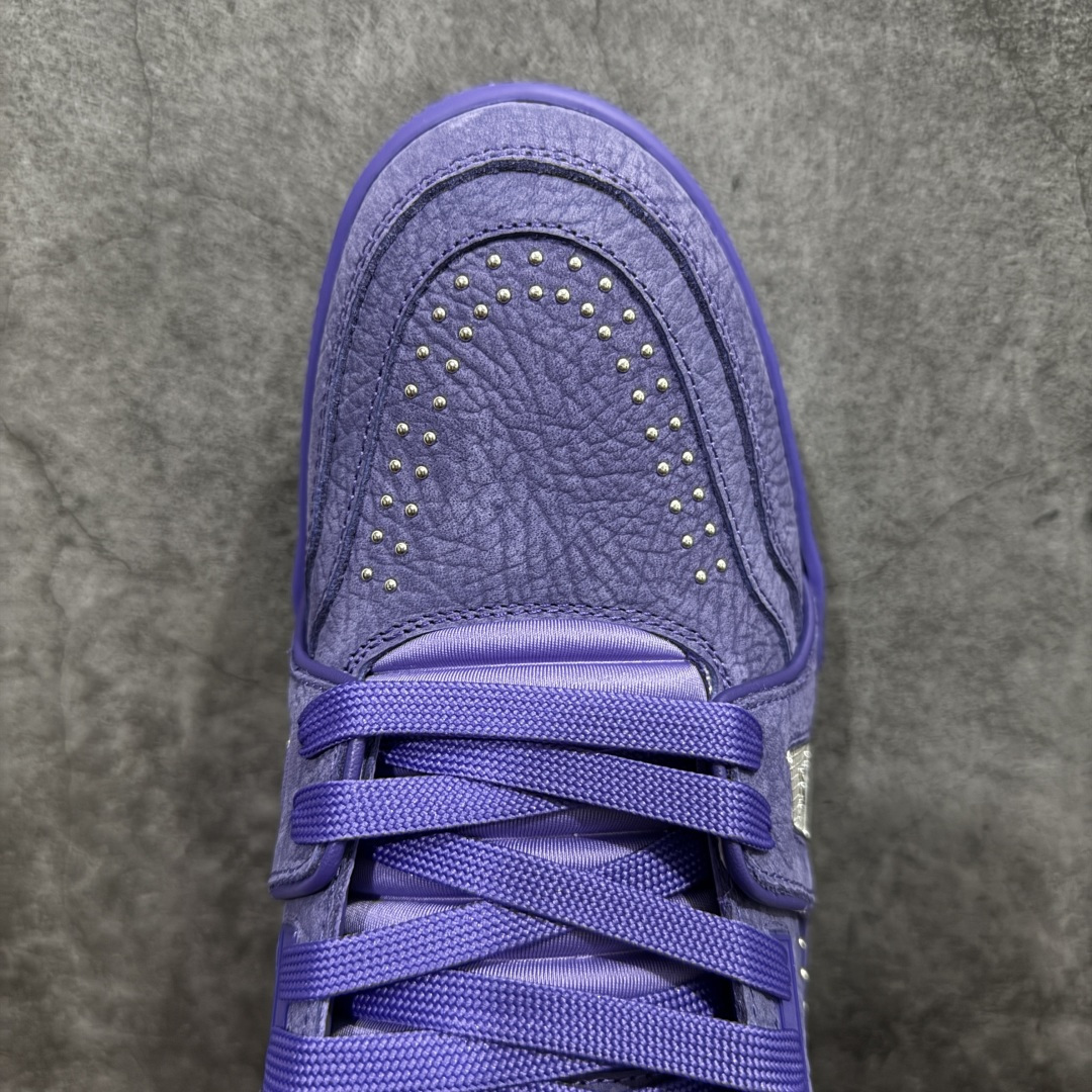 Men Full Purple Cracked Leather Skate Shoes Rhinestone Decor Lace Up Low Top Casual Sneakers Wear Resistant Non Slip Thick Sole Fashion Street Walking Trainers