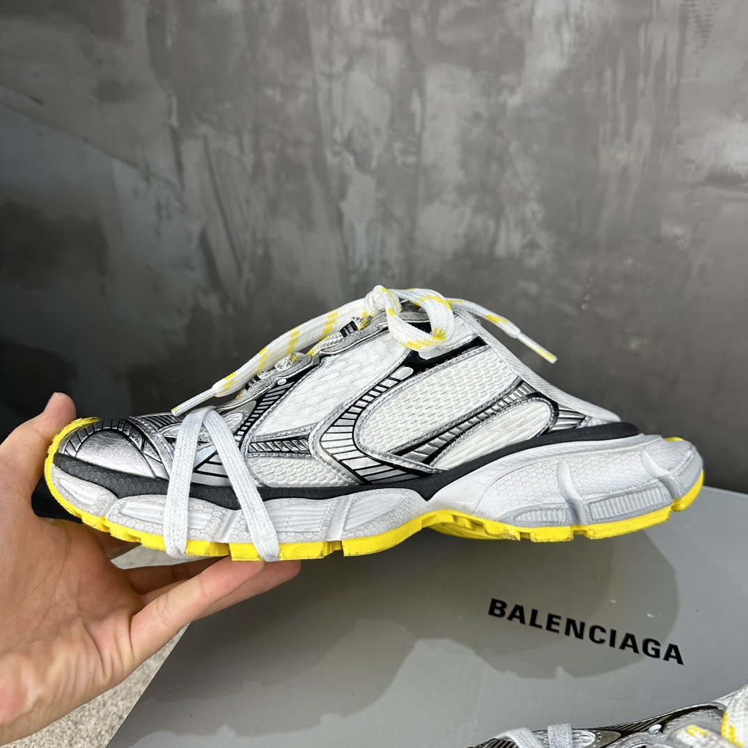 Black White Contrast Yellow Sole Vintage Dirty Mesh Chunky Sneakers Double Laces Retro Platform Dad Shoes Breathable Shock Absorbing Anti-Slip Streetwear Casual Walking Trainers