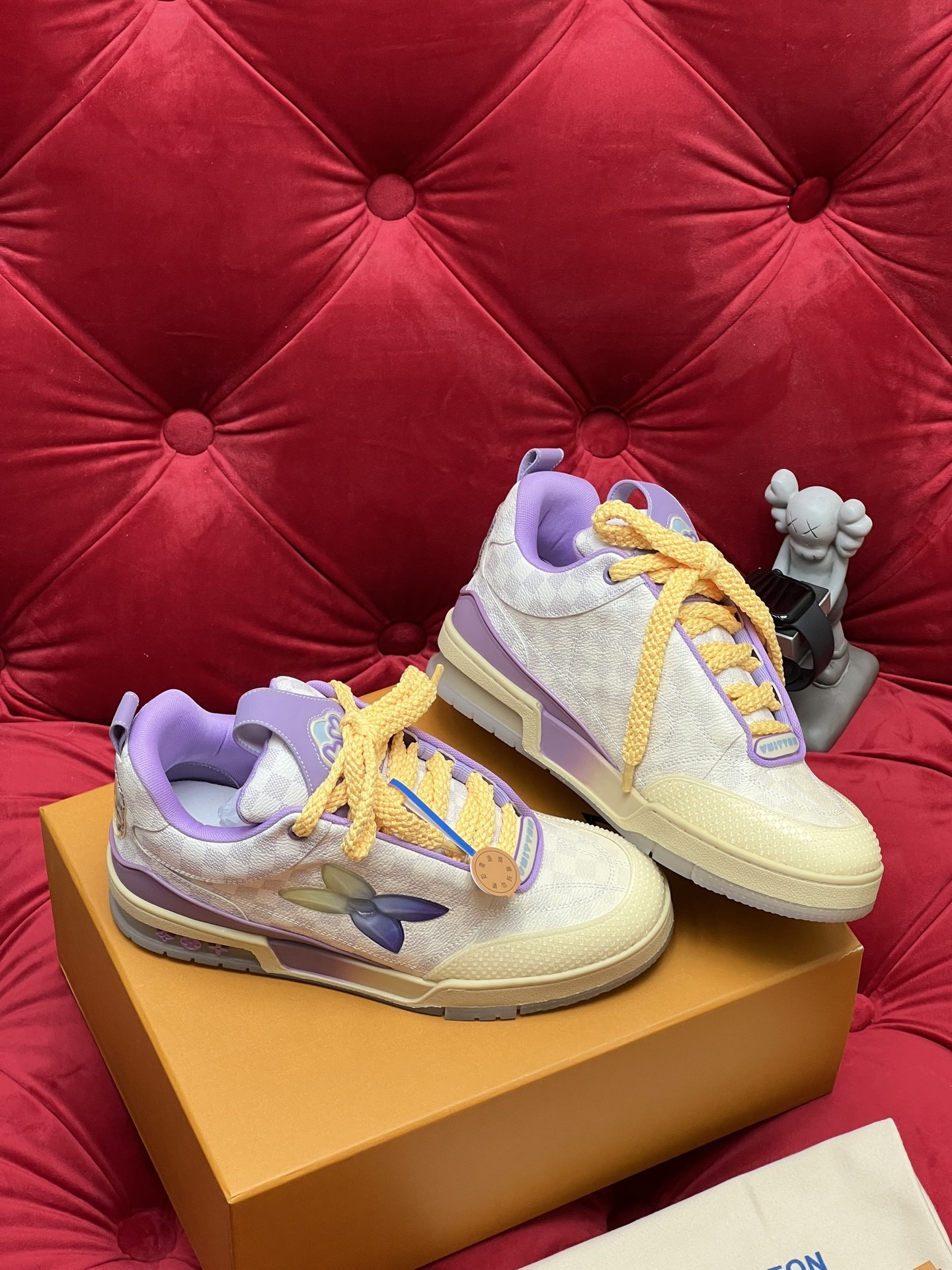 Women Fresh Purple Beige Color Matching Low Top Skate Shoes Lace Up Casual Sneakers Breathable Daily Walking Fashion Street Shoes