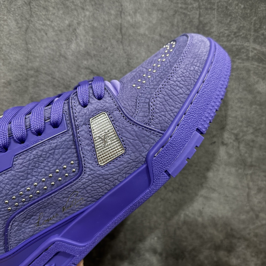 Men Full Purple Cracked Leather Skate Shoes Rhinestone Decor Lace Up Low Top Casual Sneakers Wear Resistant Non Slip Thick Sole Fashion Street Walking Trainers