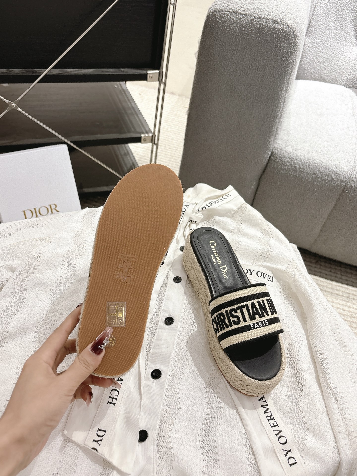 Women Letter Woven Strap Platform Slide Sandals Fashion Open Toe Slippers