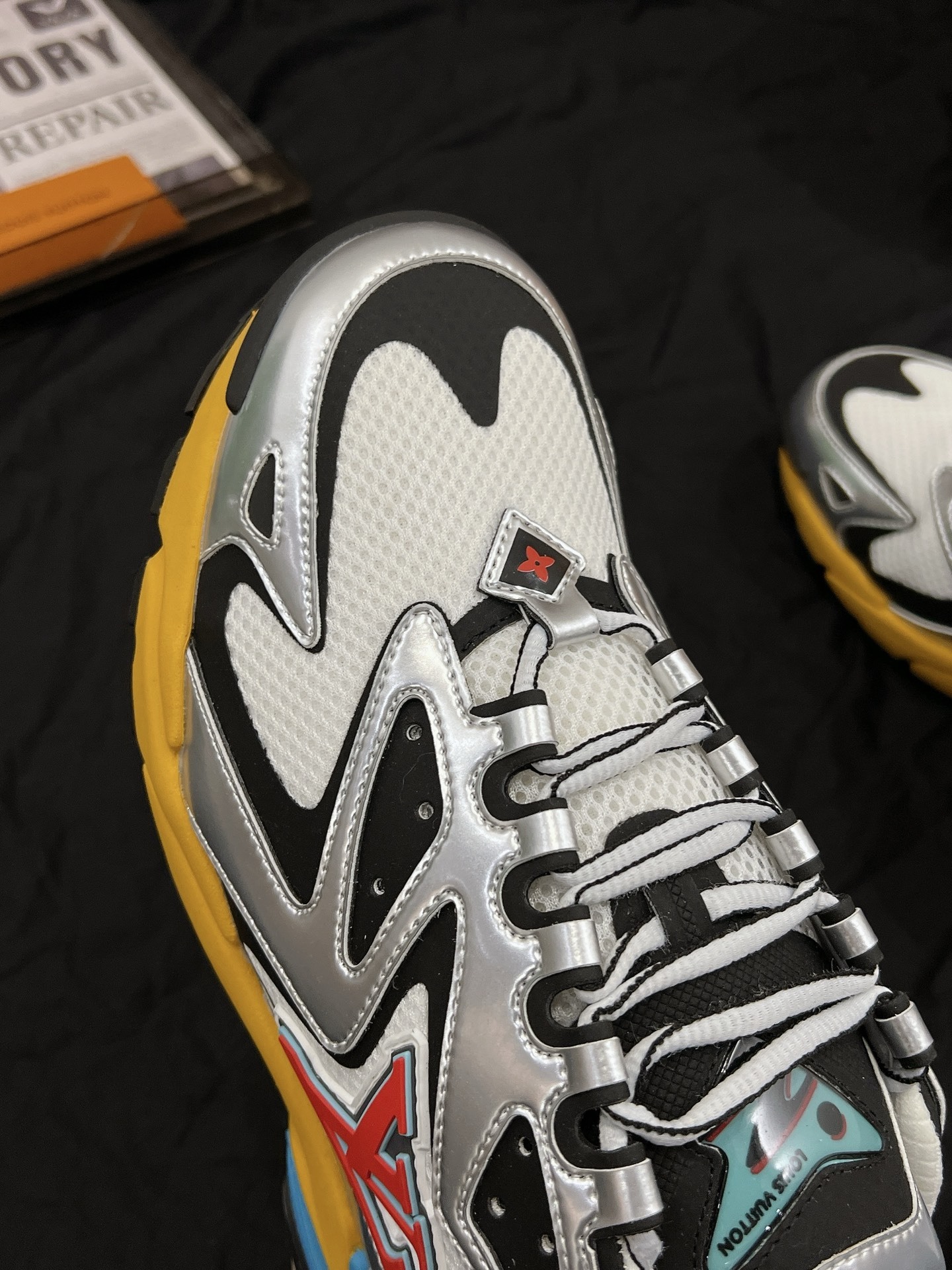 Silver Black Yellow Mesh Dad Shoes Unisex Thick Sole Casual Sports Sneakers