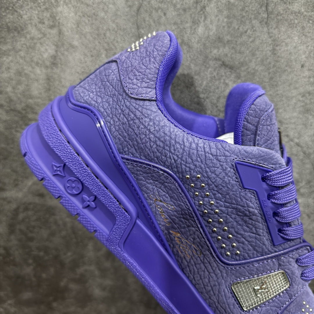 Men Full Purple Cracked Leather Skate Shoes Rhinestone Decor Lace Up Low Top Casual Sneakers Wear Resistant Non Slip Thick Sole Fashion Street Walking Trainers