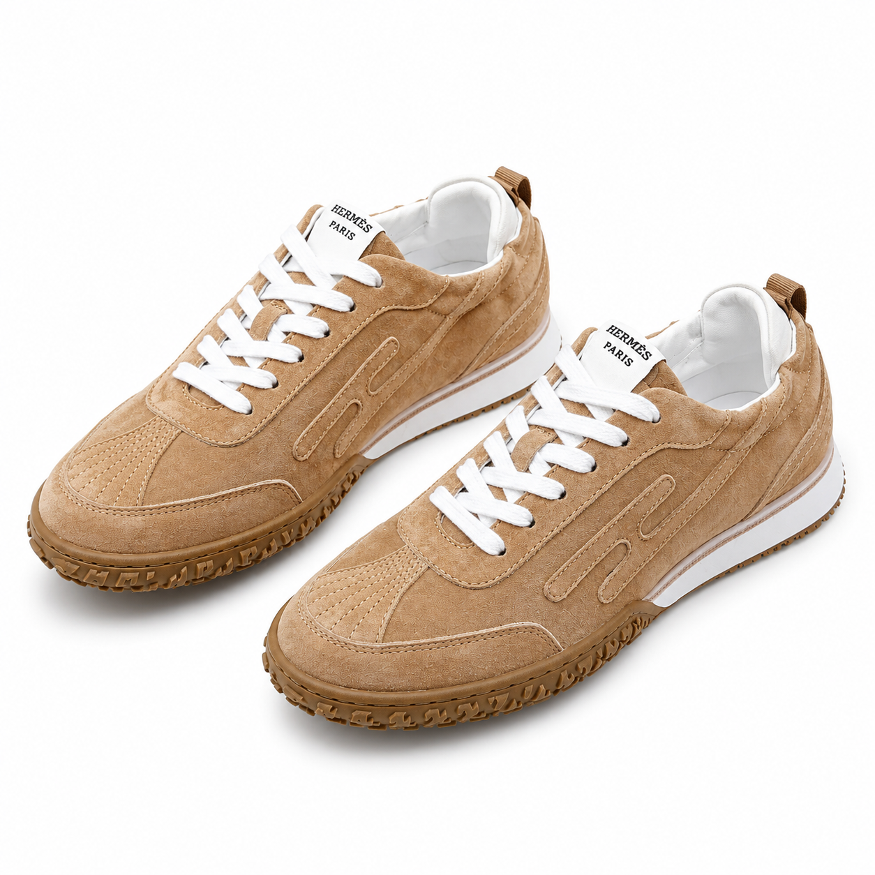 Hermès Casual Sneakers Camel Suede SW-EV246