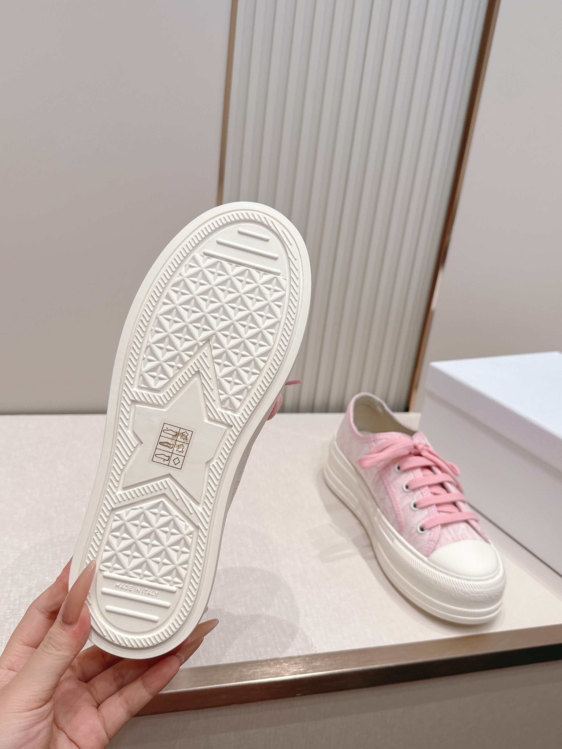 Pink Jacquard Platform Canvas Shoes Women Fashion Thick Sole Height Increasing Casual Sneakers Daily Walking Lace Up Shoes