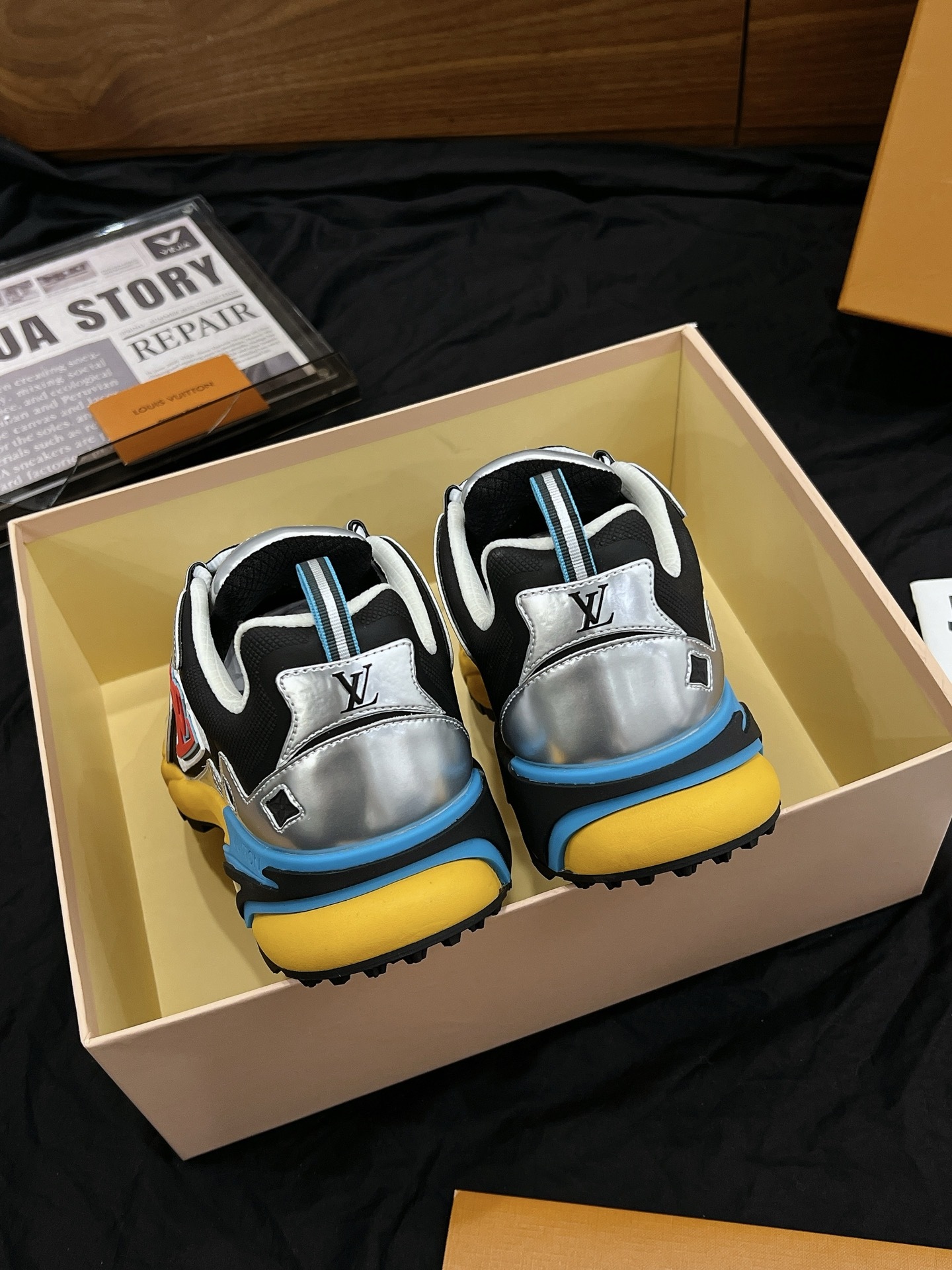 Silver Black Yellow Mesh Dad Shoes Unisex Thick Sole Casual Sports Sneakers
