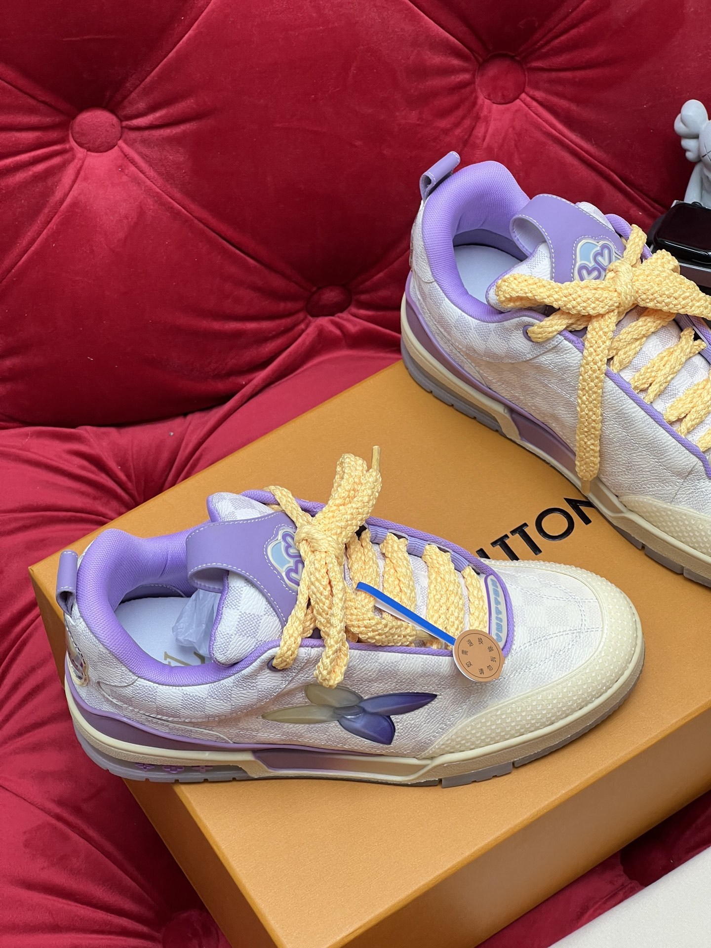 Women Fresh Purple Beige Color Matching Low Top Skate Shoes Lace Up Casual Sneakers Breathable Daily Walking Fashion Street Shoes