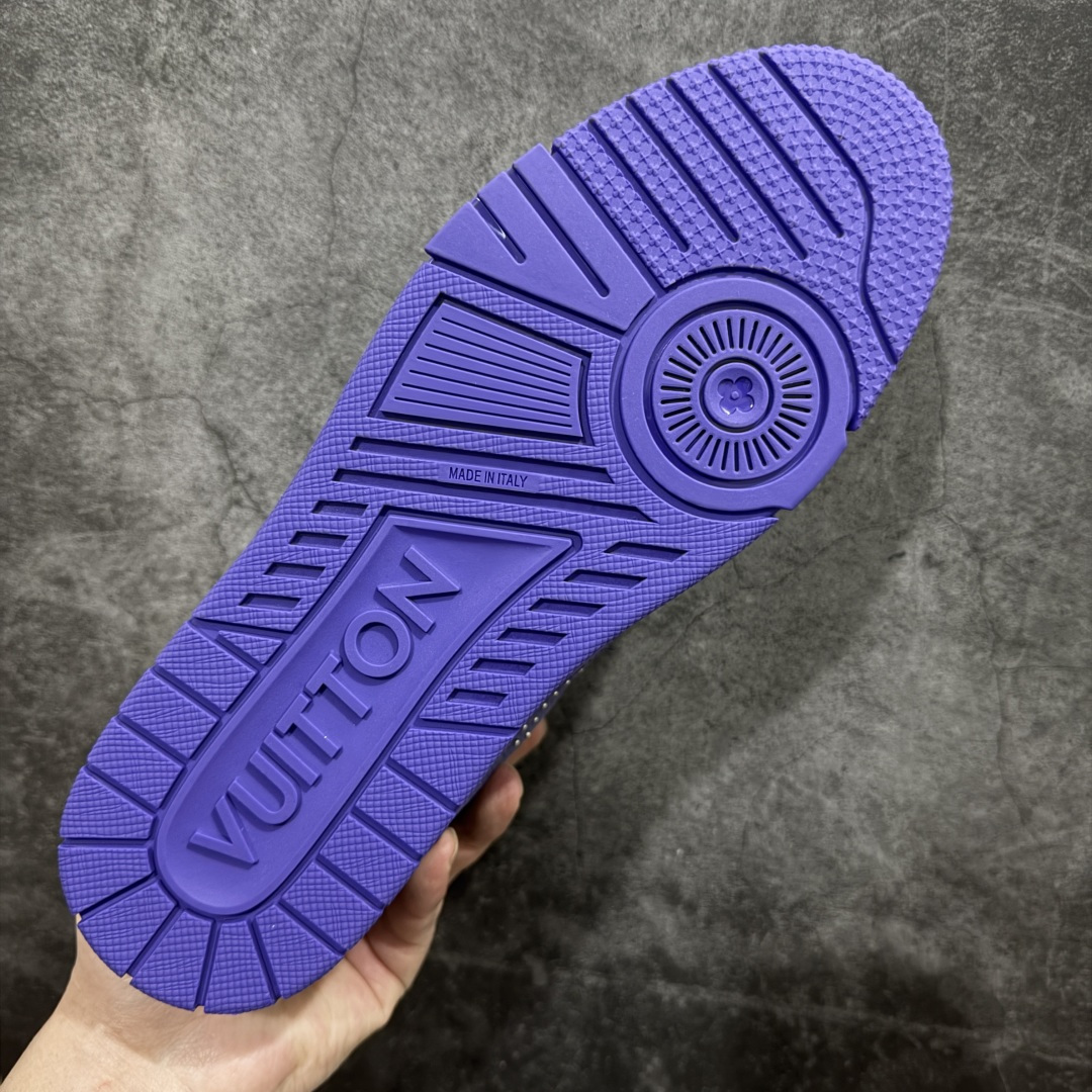 Men Full Purple Cracked Leather Skate Shoes Rhinestone Decor Lace Up Low Top Casual Sneakers Wear Resistant Non Slip Thick Sole Fashion Street Walking Trainers
