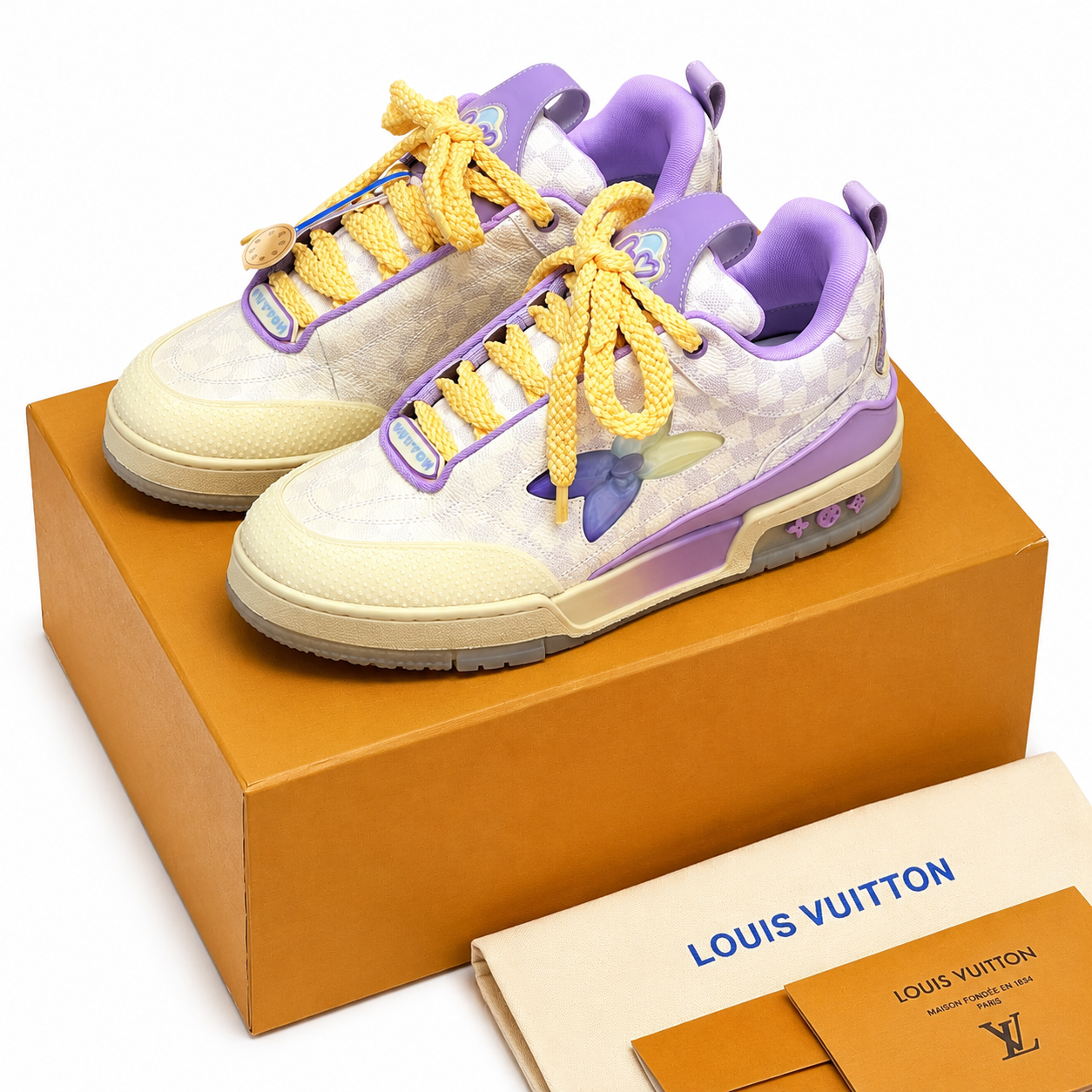 LV Trainer Low Sneakers Off-White Purple Yellow SW-EV155
