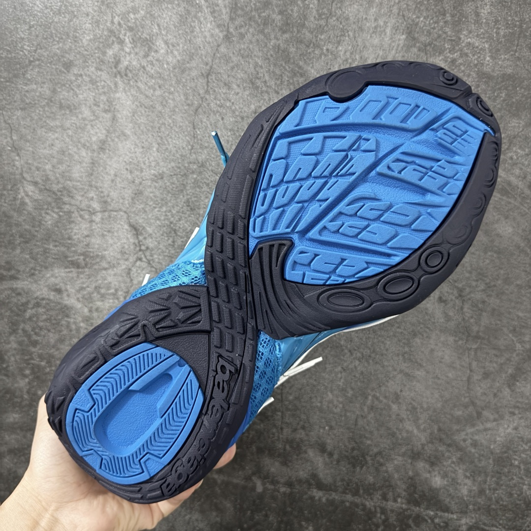 Blue White Patchwork Deconstructed Chunky Platform Sneakers Men Women Breathable Mesh Shock Absorbing Thick Sole Non Slip Fashion Streetwear Outdoor Walking Casual Running Shoes