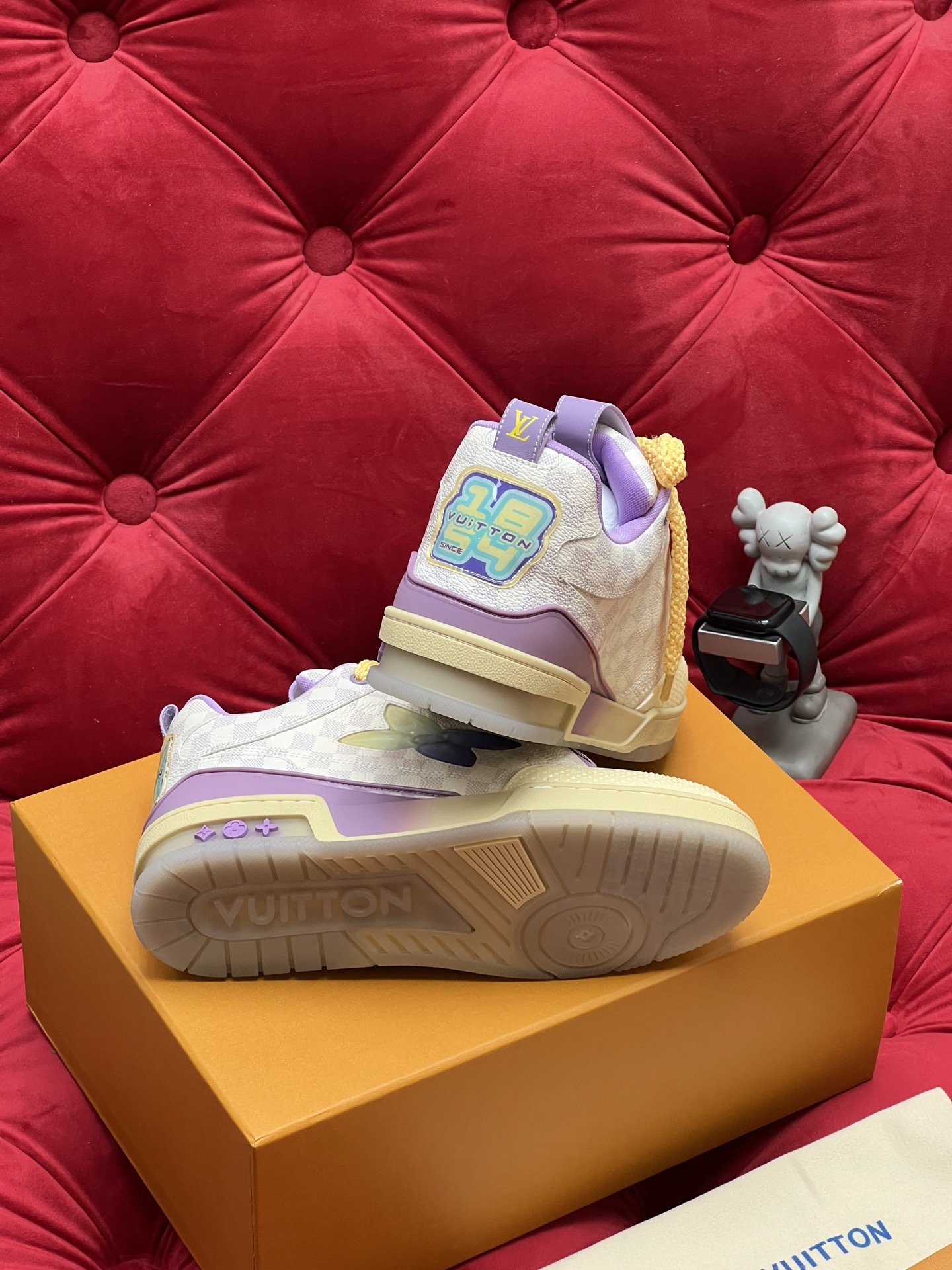 Women Fresh Purple Beige Color Matching Low Top Skate Shoes Lace Up Casual Sneakers Breathable Daily Walking Fashion Street Shoes