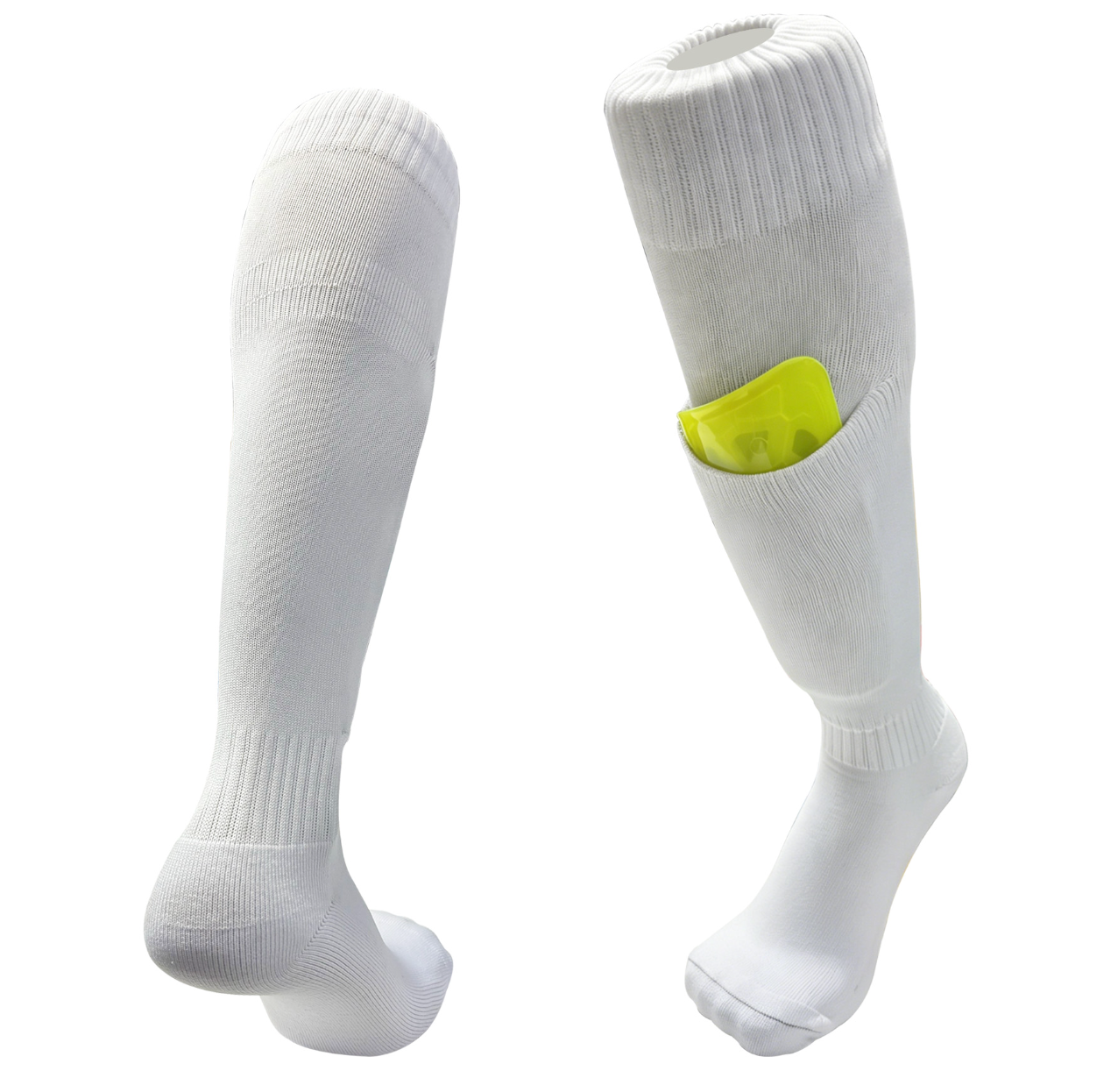 C15 Integrated Shin Guard Soccer Socks Terry wihte 01,MAKO SOURCING,C15 Integrated Shin Guard Soccer Socks Terry wihte 01