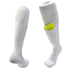 C15 Integrated Shin Guard Soccer Socks Terry wihte 01,MAKO SOURCING,C15 Integrated Shin Guard Soccer Socks Terry wihte 01